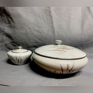 PLATINUM WHEAT Vegetable Serving and sugar bowls